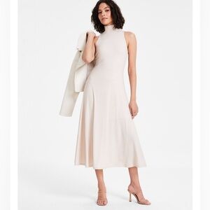 Mock Neck A Line Dress